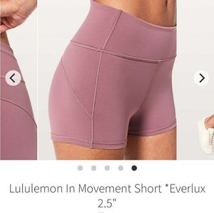 Lululemon In Movement Shorts Figue